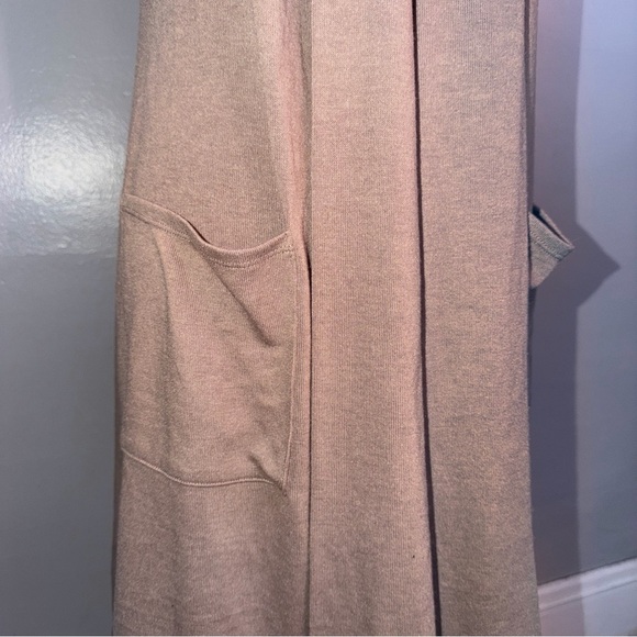 Olivia Blu Duster Cardigan Women’s Small Marled Brown Long Sleeves Pockets - Picture 3 of 5
